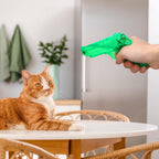 Two pieces of Geelin blue pet training squirt guns side by side demonstrating the compact and durable plastic construction.