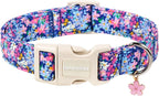 Side profile of daisy patterned dog collar