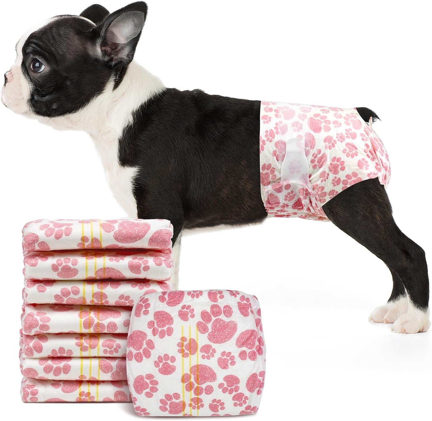 Dono Dog Diapers Female, Disposable Doggie Diapers, Super Absorbent Puppy Diapers with Adjustable Tail Hole, Wetness Indicator for Cats Doggy in Heat Period, XX-Small, 16 Count - Image 11