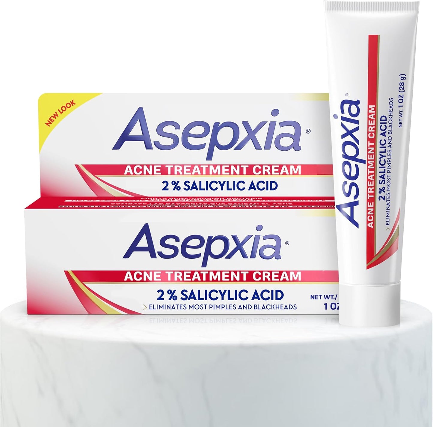 Asepxia 2 percent salicylic acid acne spot treatment cream 1 ounce front packaging for pimple clearance.