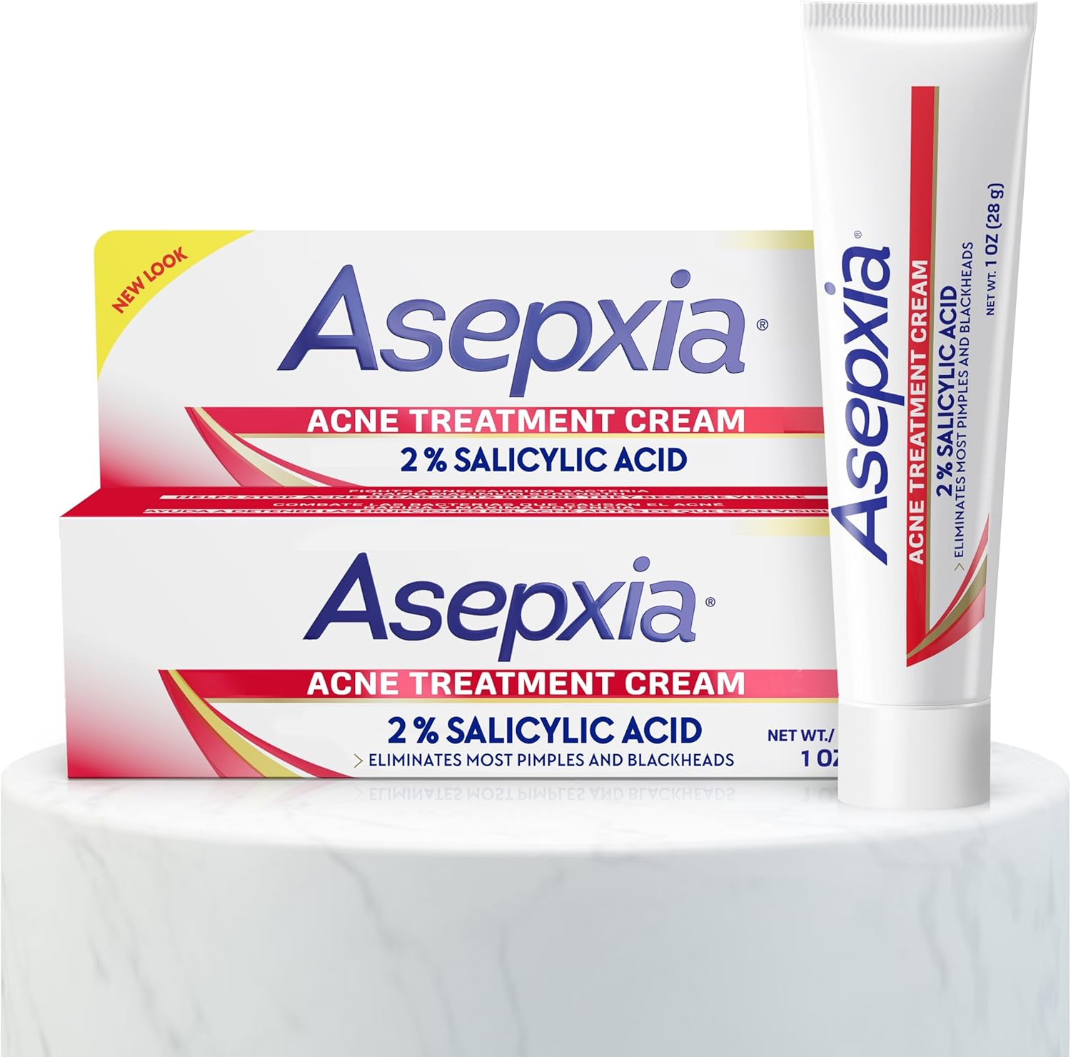 Asepxia 2 percent salicylic acid acne spot treatment cream 1 ounce front packaging for pimple clearance.