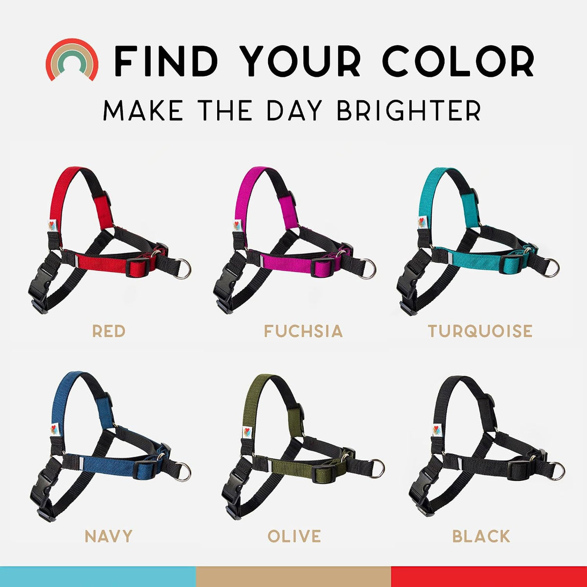 Back view of Wildebeest dog harness strap construction