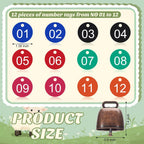 Foilswirl livestock tracking collar displaying the plastic identification number tags zero one to twelve.