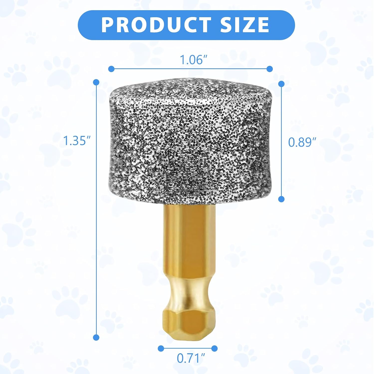 Top down view of premium diamond dog nail grinder bits