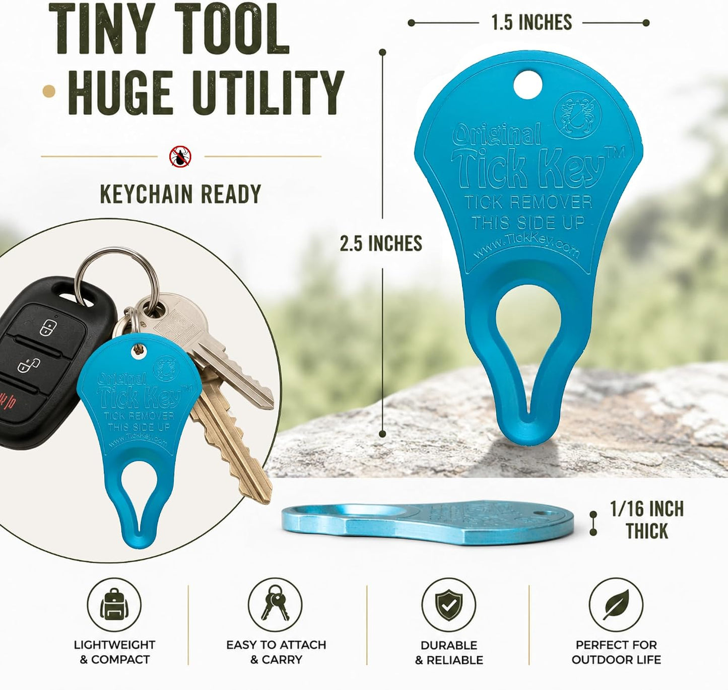 High-strength anodized aluminum tick key tool