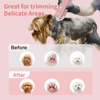 Safe ceramic and stainless steel blades on professional pet clipper