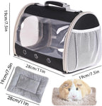 Bearded Dragon Travel Carrier Backpack,Lizard Backpack Carrier,Space Capsule Clear Bubble Window Astronaut Reptile Carrier Backpack for Guinea Pig,Sugar Glider,Bunny (Black, TPU Carrier+MAT) - Image 3