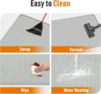 Demonstration of washing the grey Bartuke cat litter trapping mat under running water.