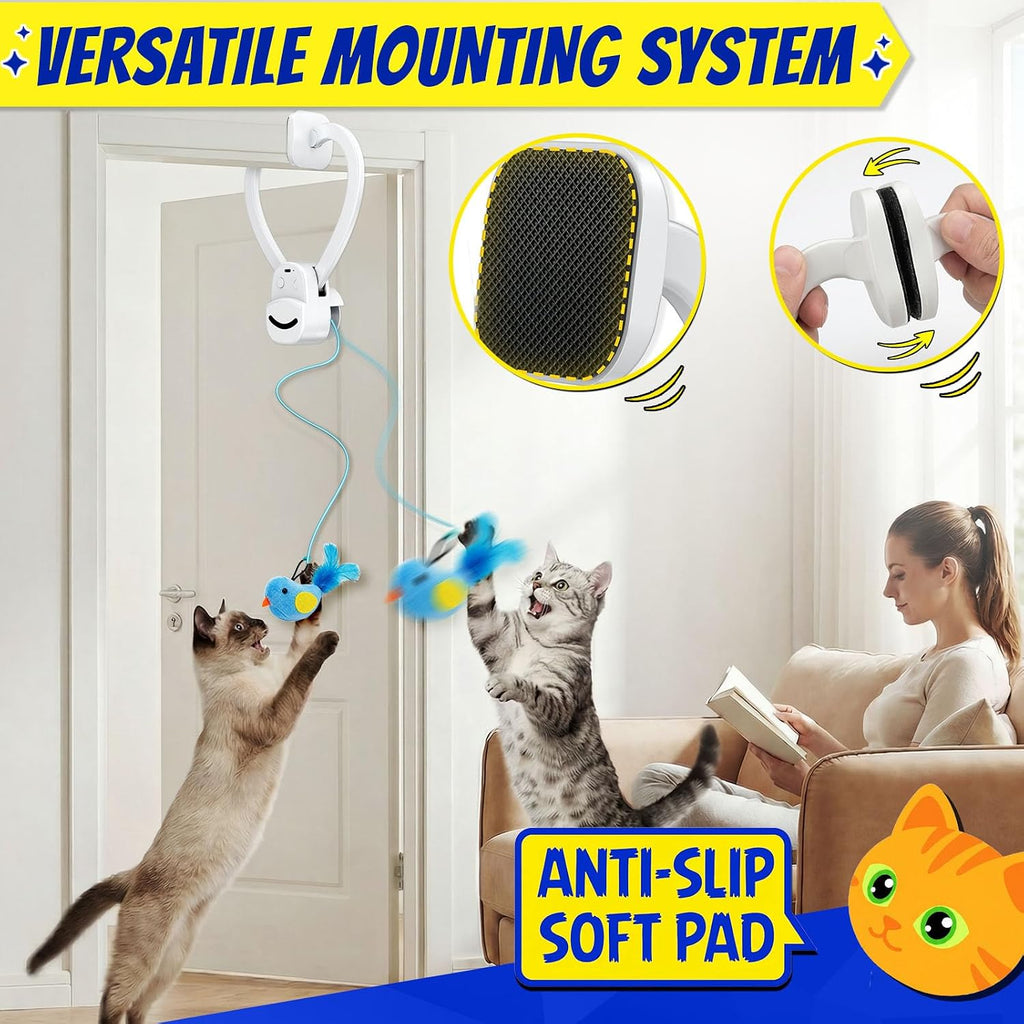 USB charging port on the white CATPICK electronic cat toy device
