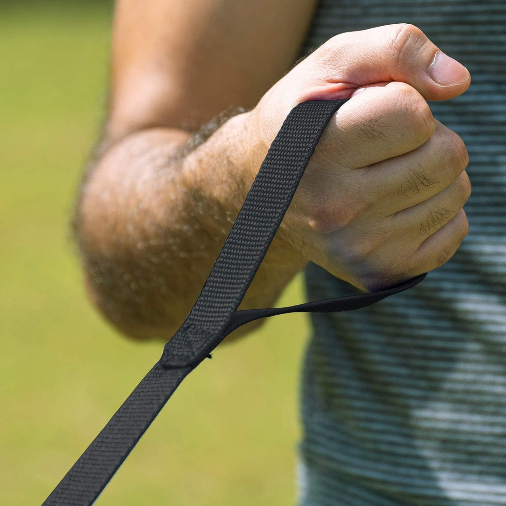 Black thirty feet long line nylon puppy training lead clip close up