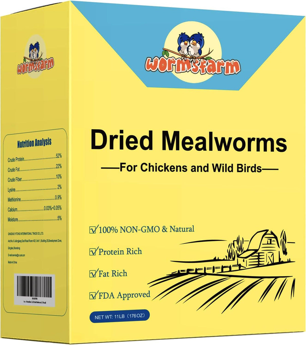 Whole dried mealworm grubs ready for feeding