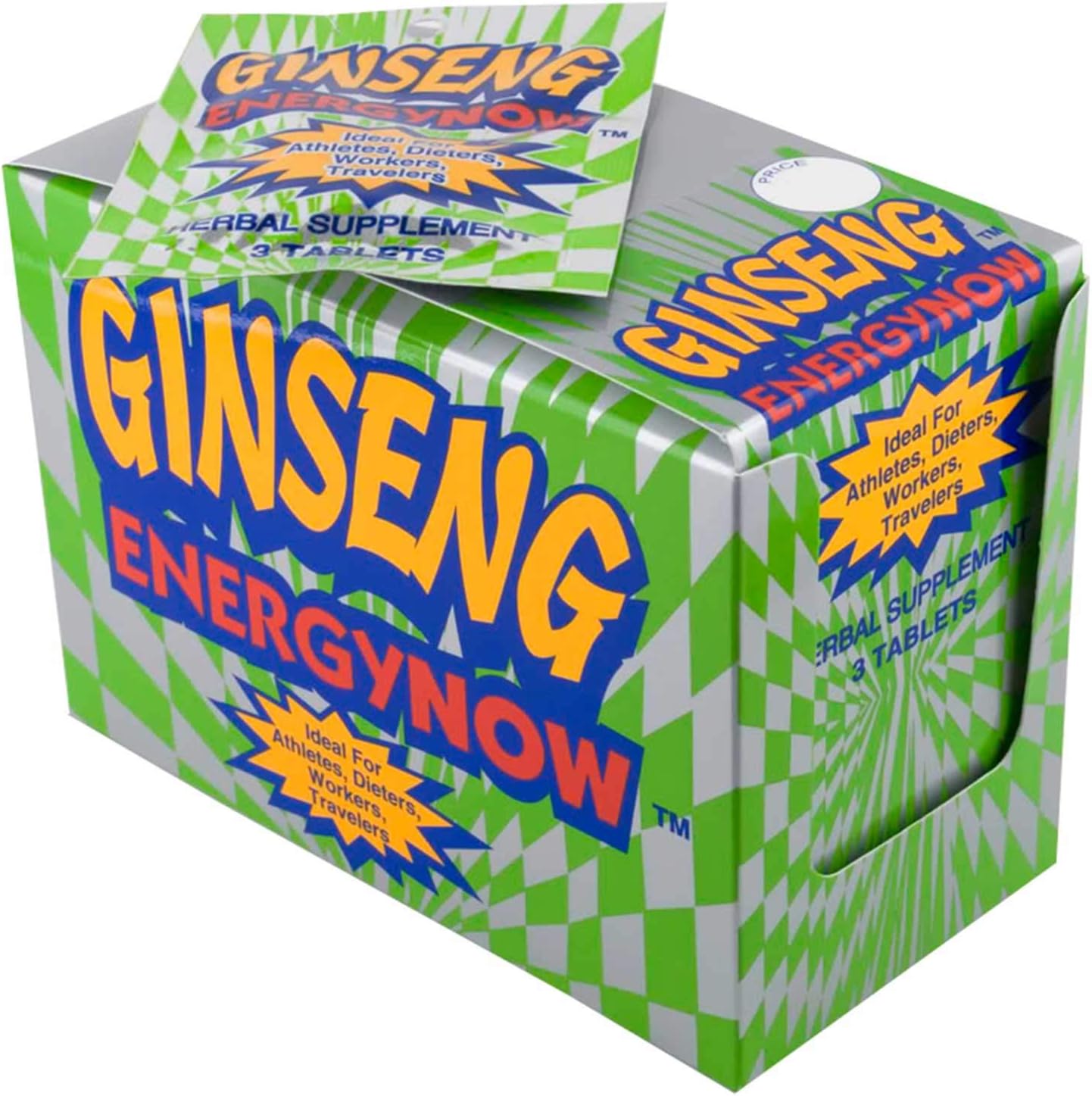 Energy Now Green Hills Ginseng Herbal Supplement 24 pack front view natural energy