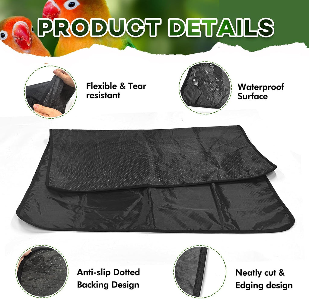 Lymoi pet cage liner placed under bird enclosure