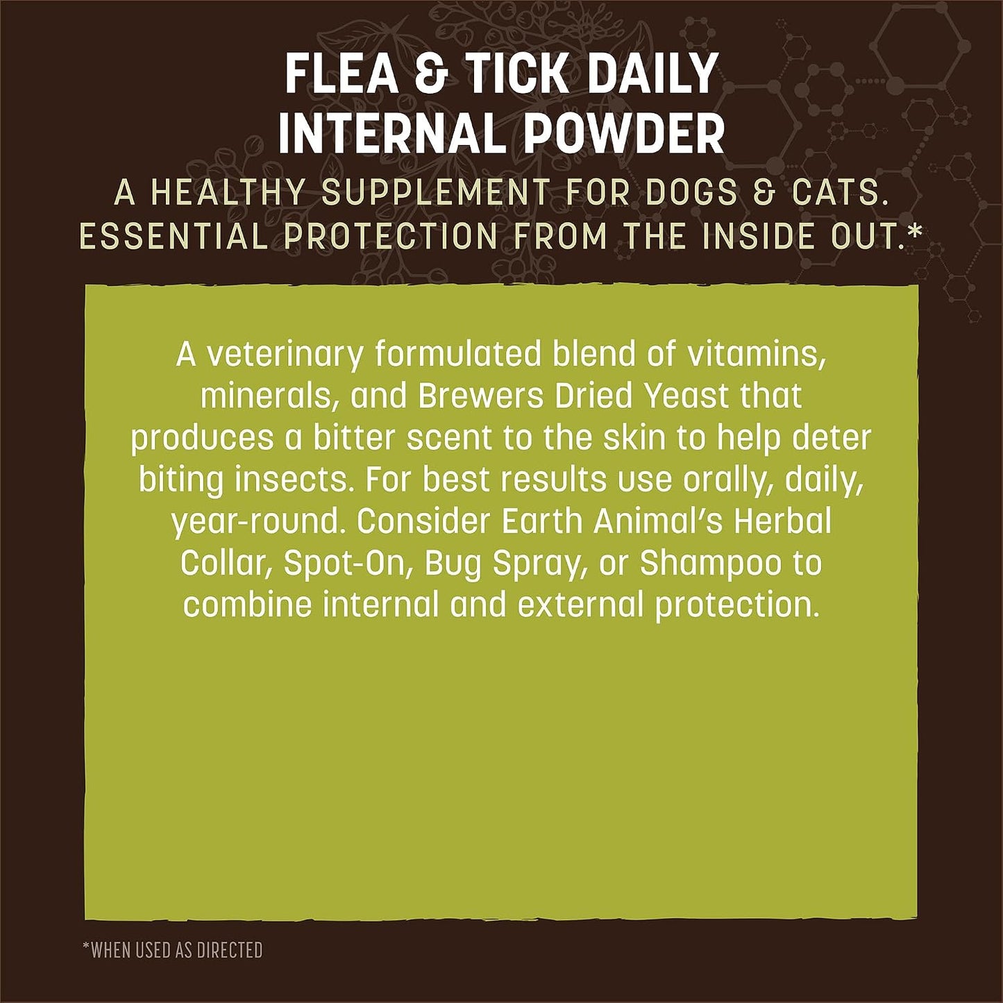 Earth Animal holistic flea and tick prevention supplement one pound tub