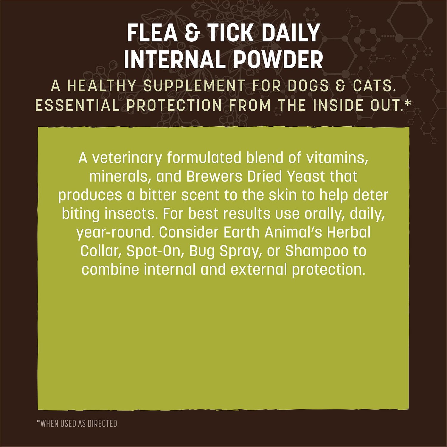 Earth Animal holistic flea and tick prevention supplement one pound tub