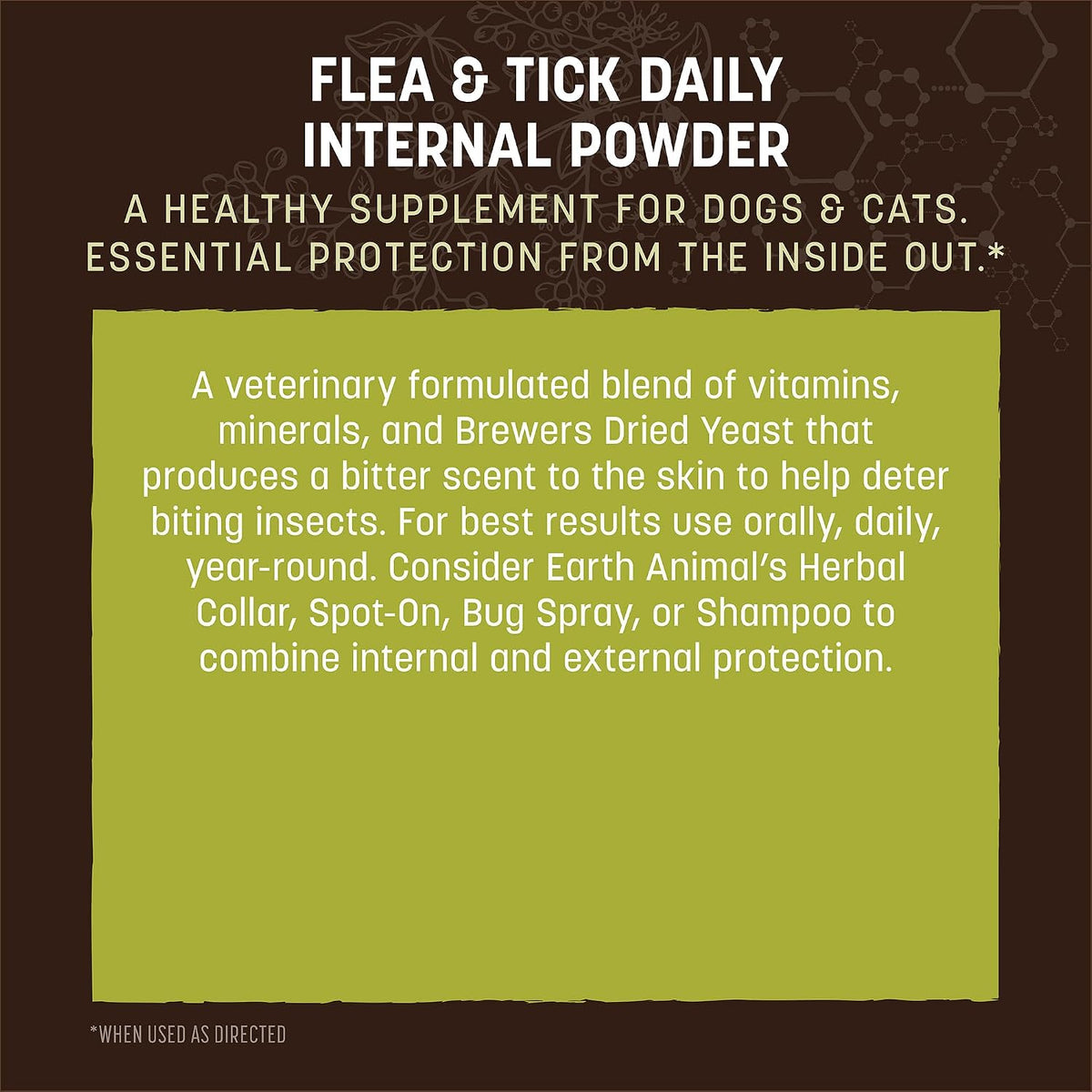 Earth Animal holistic flea and tick prevention supplement one pound tub