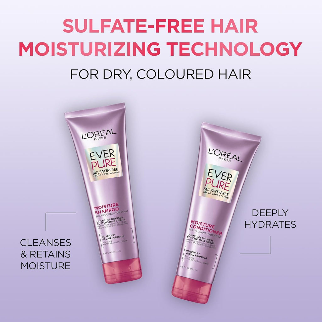 L'Oreal Paris Rosemary Botanicals EverPure conditioner tube showing ingredient details and features
