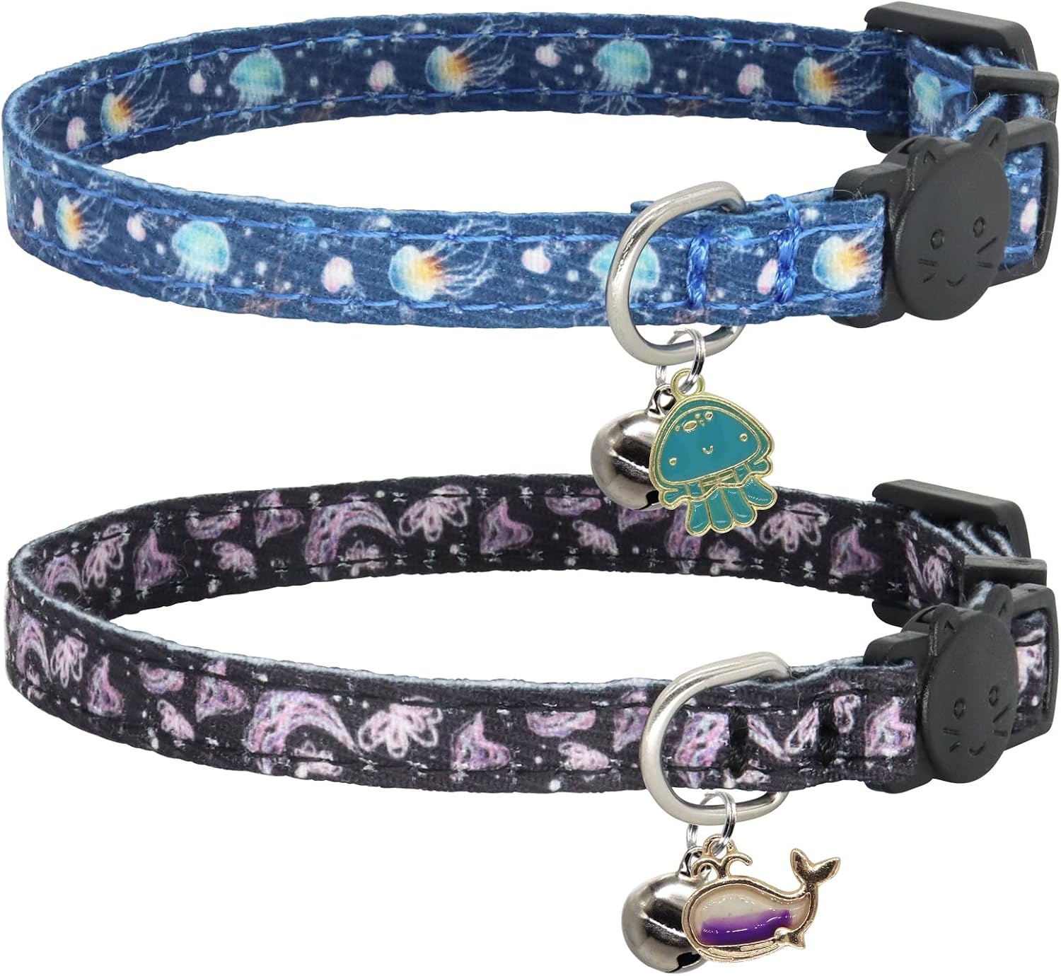 Cat Collar Breakaway, 2 Pack Cotton Kitten Collars with Bells and Removable Charms, Cute Dinosaurs Shaped for Indoor Boy, Girl and Adult Cats - Image 9