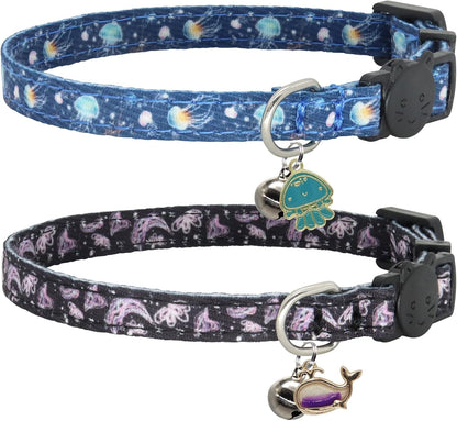 Cat Collar Breakaway, 2 Pack Cotton Kitten Collars with Bells and Removable Charms, Cute Dinosaurs Shaped for Indoor Boy, Girl and Adult Cats - Image 9