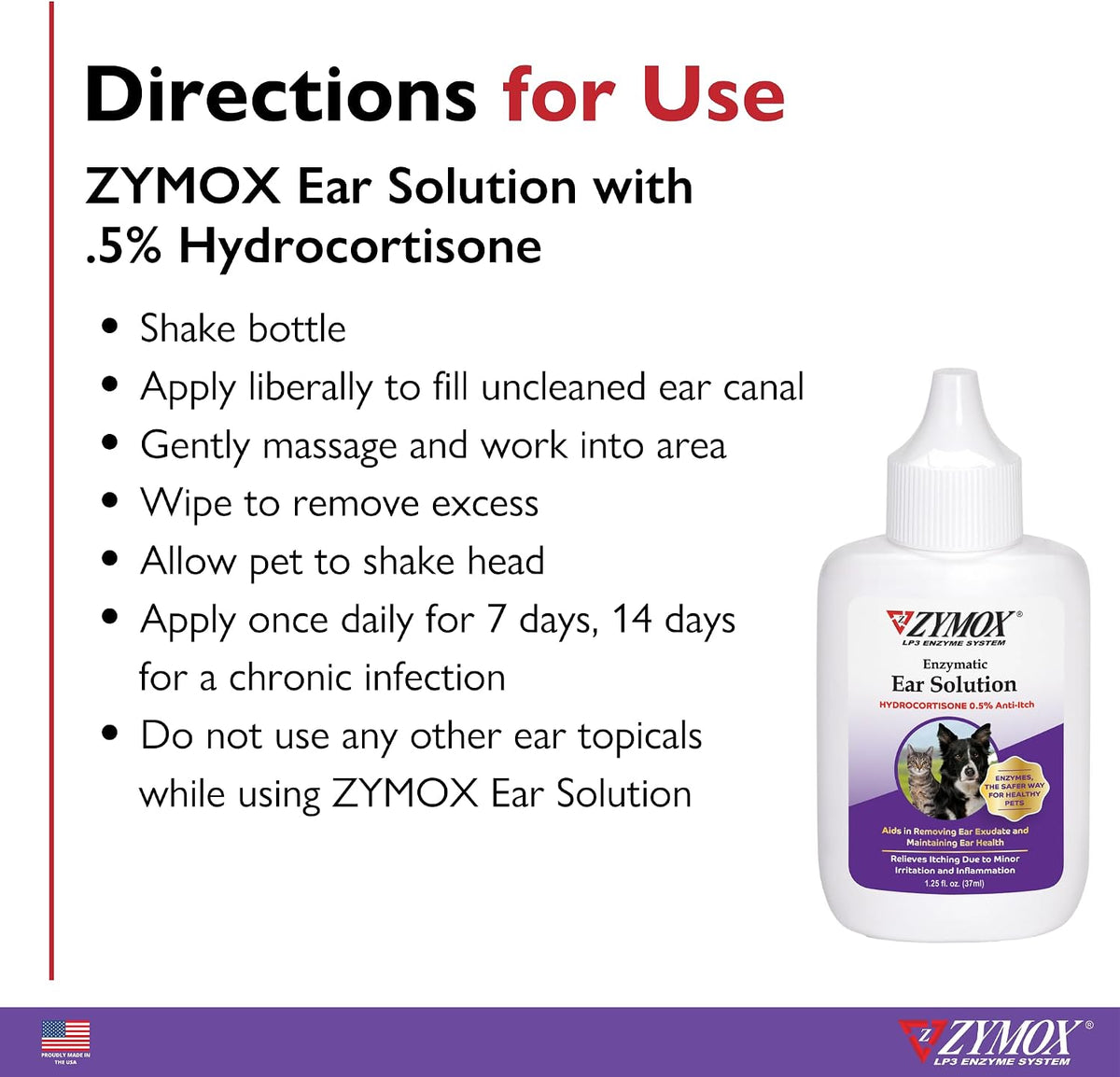 Authentic Zymox ear care product packaging details