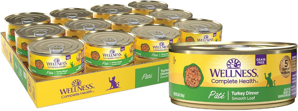 Wellness Complete Health Pate Adult Canned Wet Cat Food, Natural, Protein Rich, Grain Free, Turkey and Salmon Dinner Recipe, 3 oz, Pack of 24 Cans - Image 10