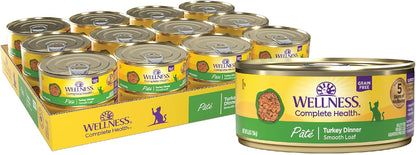 Wellness Complete Health Pate Adult Canned Wet Cat Food, Natural, Protein Rich, Grain Free, Turkey and Salmon Dinner Recipe, 3 oz, Pack of 24 Cans - Image 10