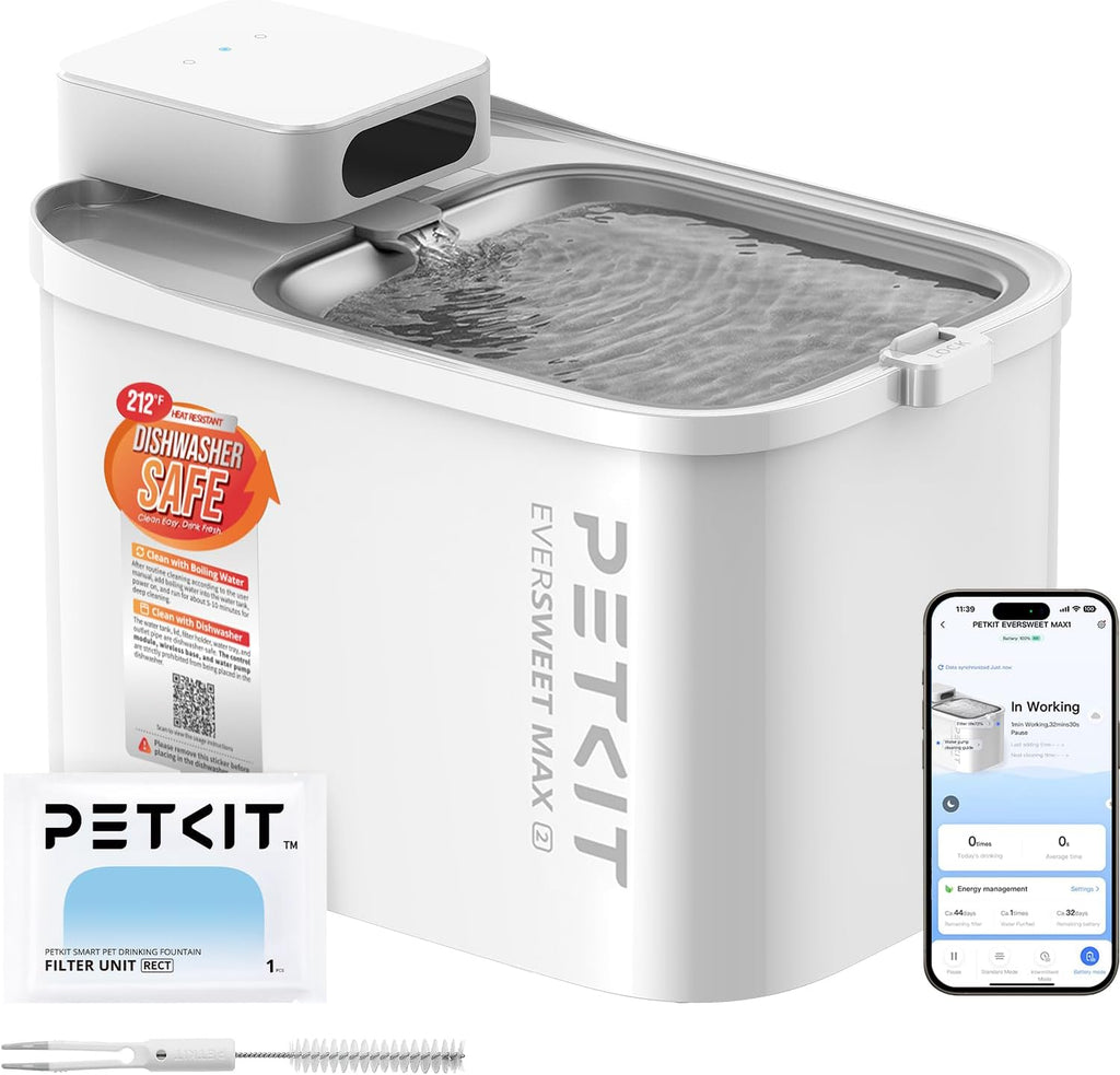 PETKIT EVERSWEET MAX Cordless Cat Water Fountain with Motion Sensor, 101 oz/3L Pet Fountain for Cats Dogs Inside, Automatic Cat Water Dispenser Battery Operated (White-Cordless, 3L) - Image 10