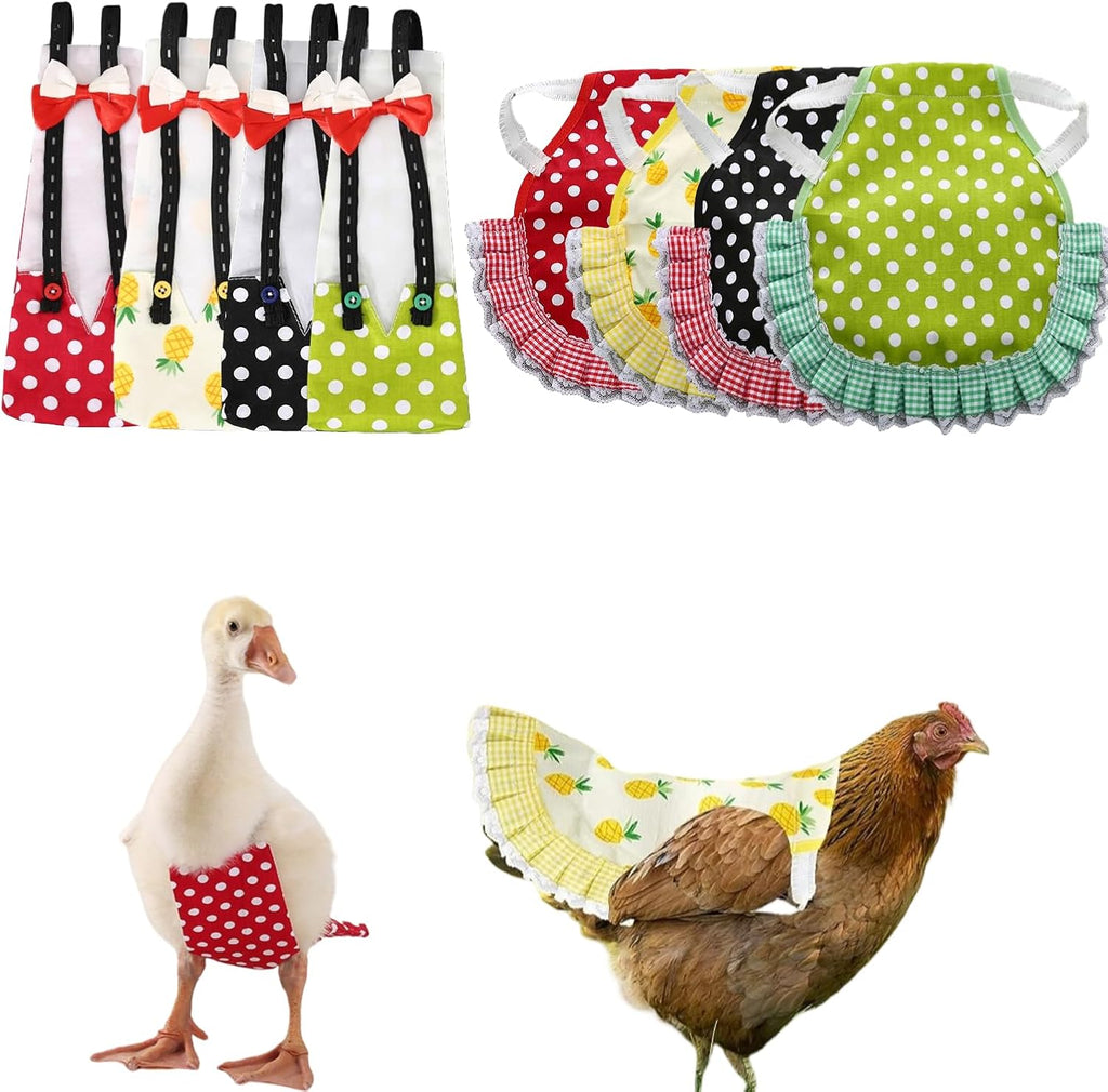 MANON ROSA Chicken Diapers Bantam Hens - Reusable 6-Piece Set with Bow Ties Poultry Nappies Washable Waterproof for Geese Pet Ducks Silkie (6D S) - Image 10