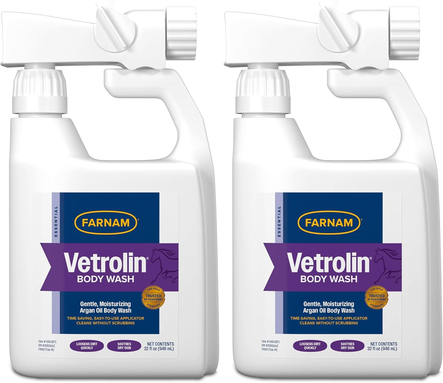 Farnam Vetrolin Body Wash, Time-Saving with No Scrubbing, Gentle and Moisturizing with Argan Oil, Soothes Dry Skin, for Horses and Dogs, 32 fl oz. - Image 14