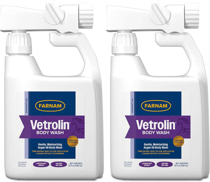 Farnam Vetrolin Body Wash, Time-Saving with No Scrubbing, Gentle and Moisturizing with Argan Oil, Soothes Dry Skin, for Horses and Dogs, 32 fl oz. - Image 14