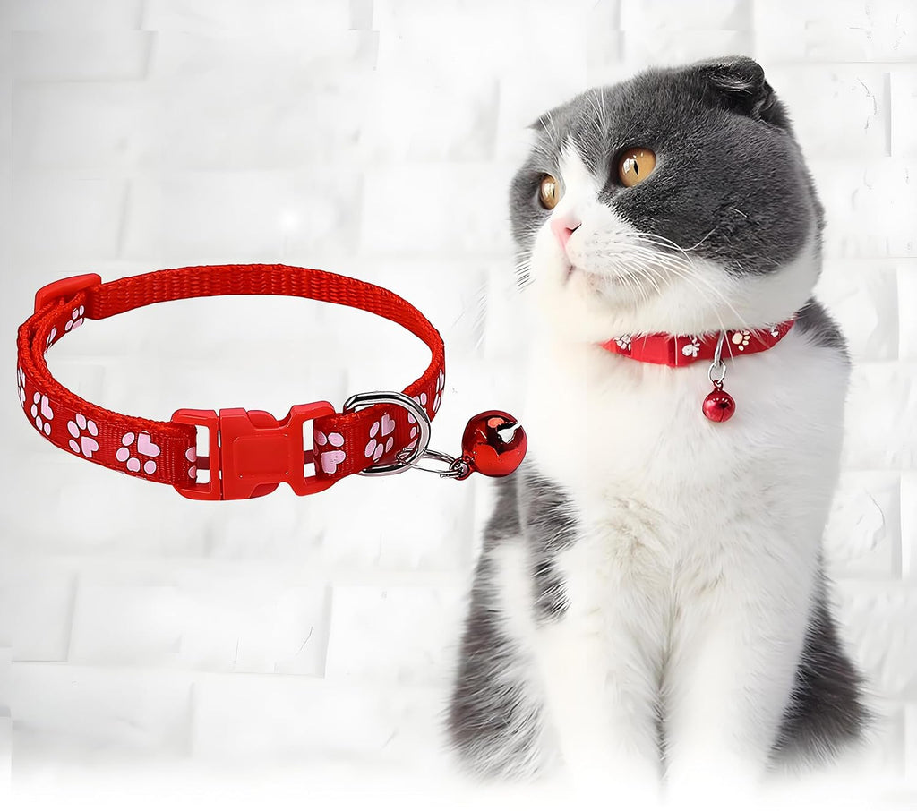 Removable metallic jingle bell attached to the D-ring of the colorful pet collar.