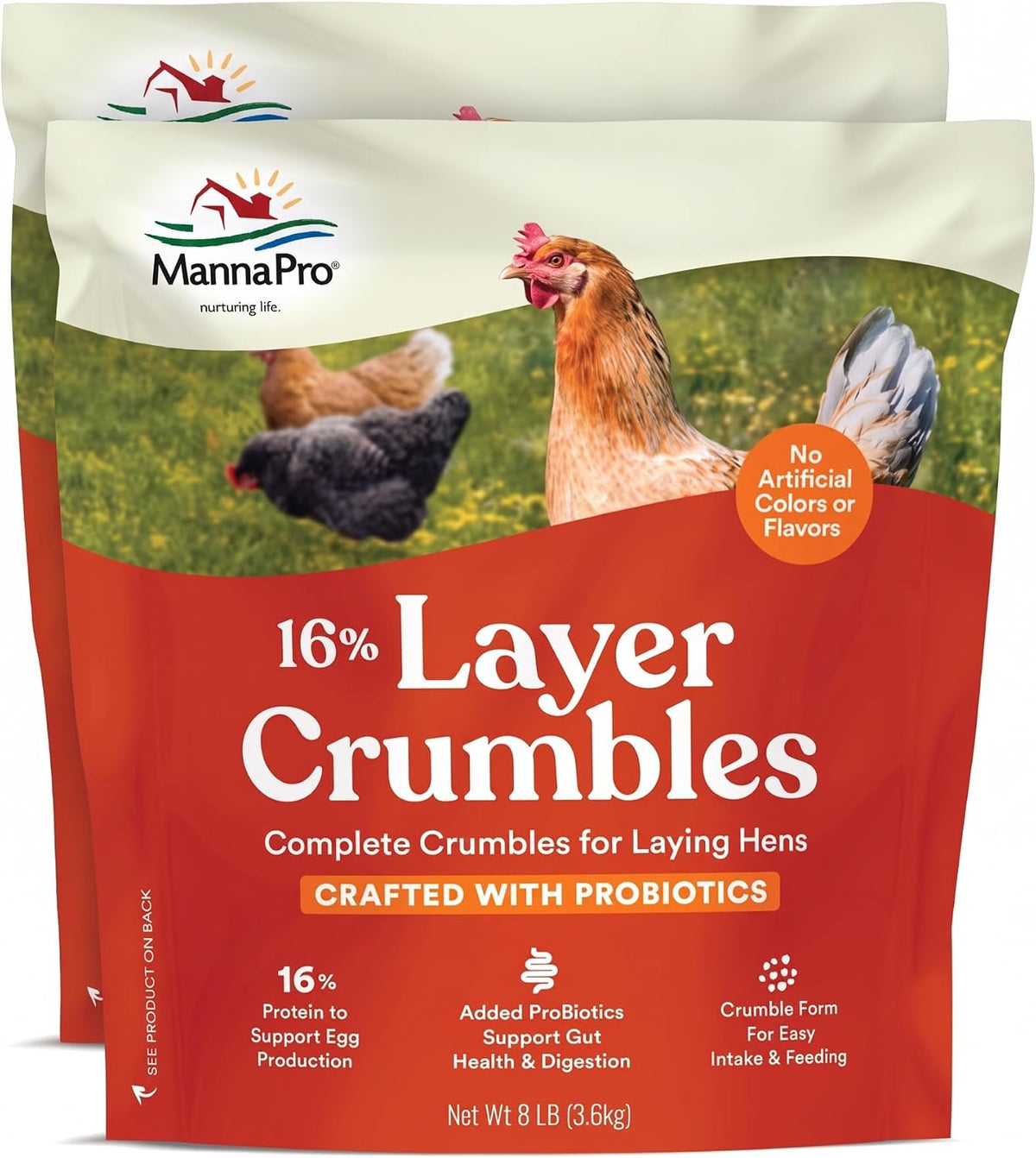 Manna Pro Layer Pellets Chicken Feed, 16% Protein, Digestive Aid, 8 lb Bag - Image 9