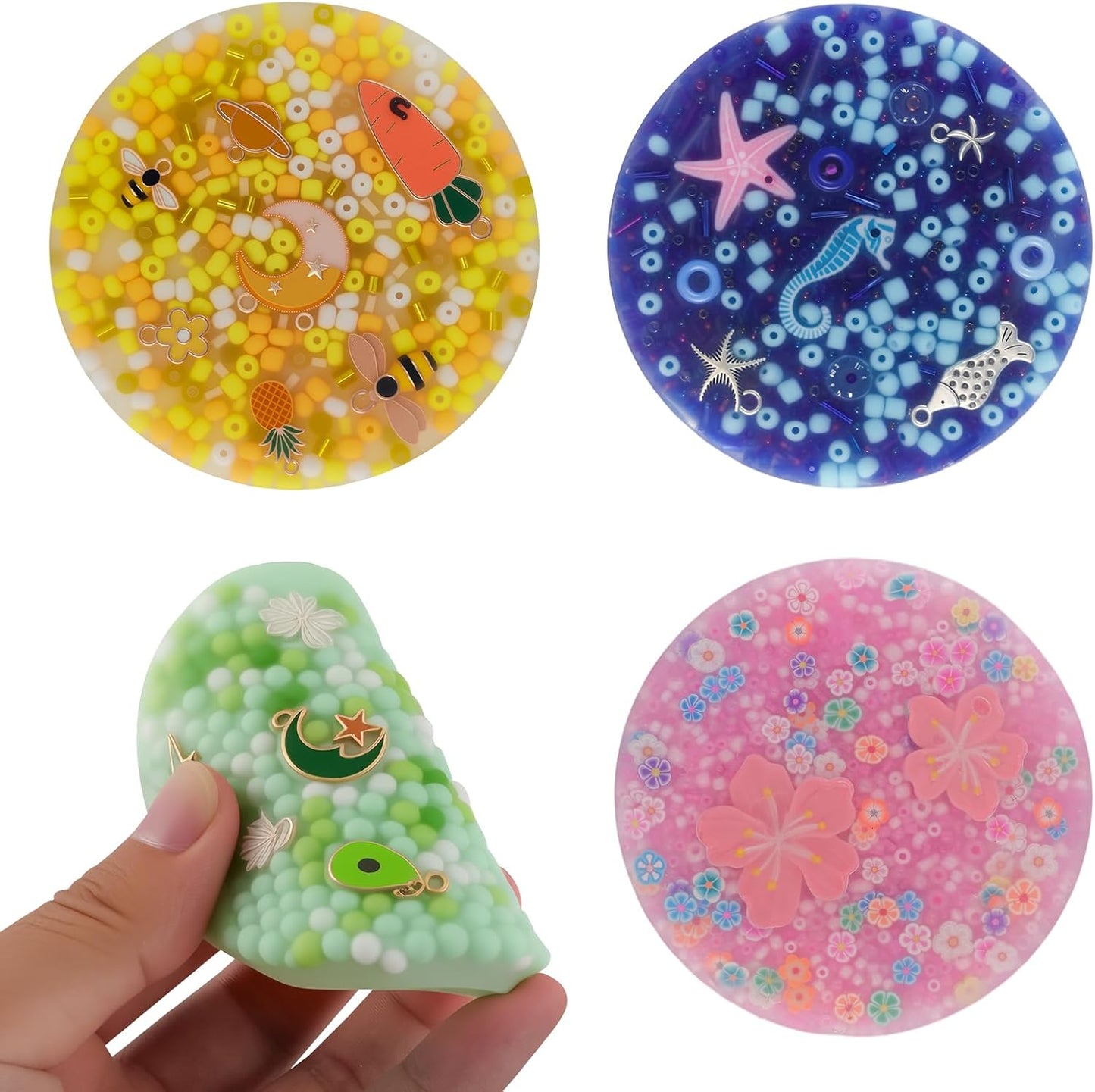 Excavatess skin picking fidget toys picky pad blue and green front view pack of two