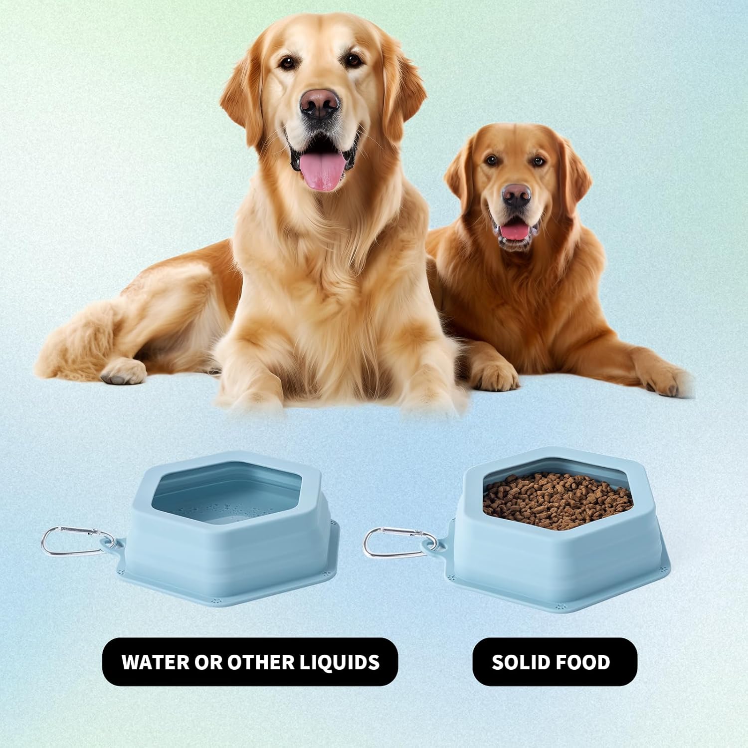 SLSON durable silicone pet bowl showing the reinforced sturdy rim