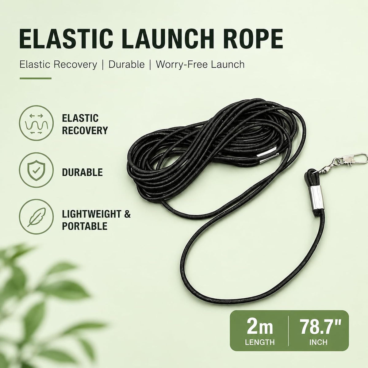 Stainless steel swivel hook attached to the bird training leash
