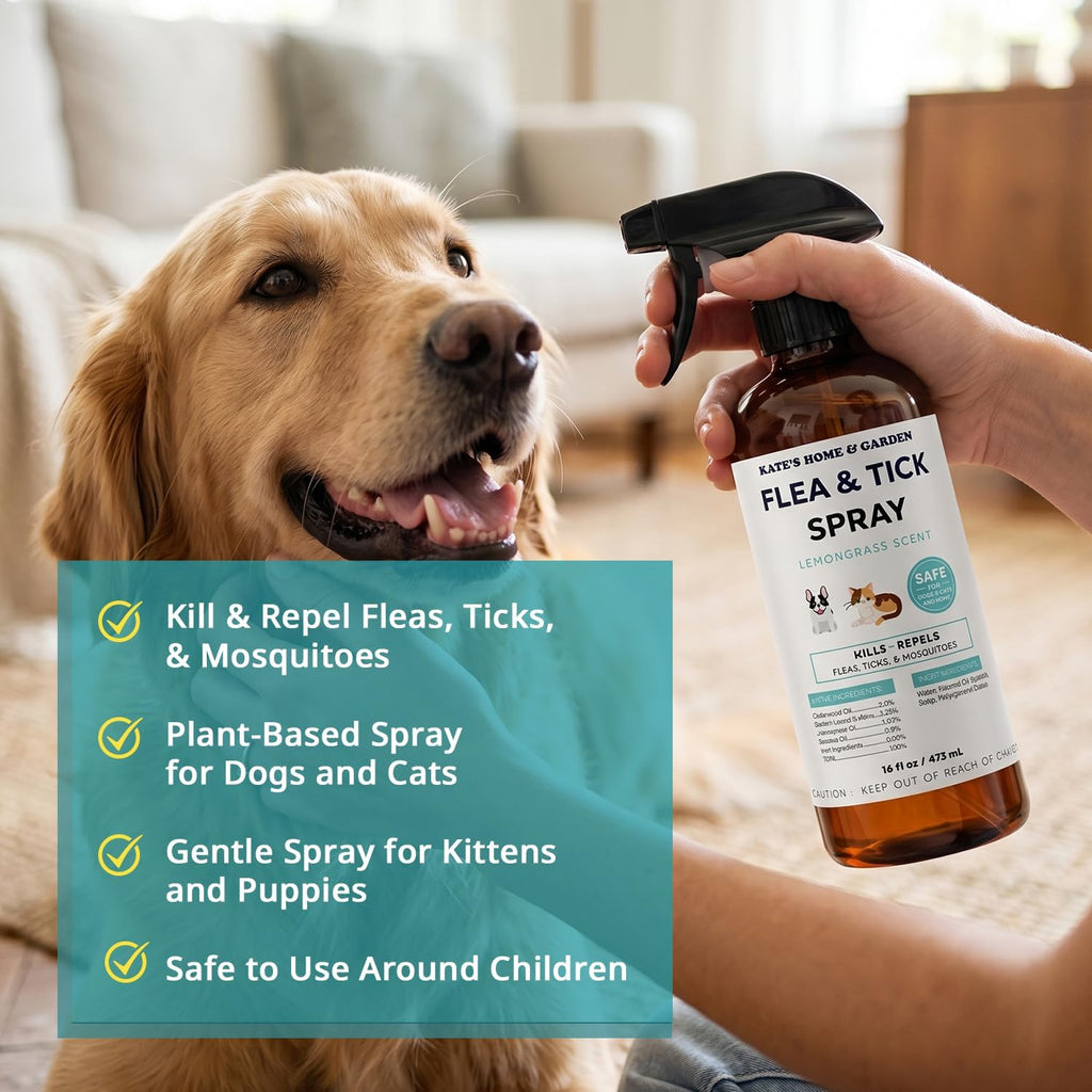 Wondercide natural flea tick and mosquito spray 16 ounce bottle for dogs and cats