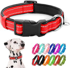 azuza Reflective Dog Collar,Soft Neoprene Padded Pet Collar with ID Tag Ring,Adjustable for Small Dogs,Hot Pink,S - Image 14