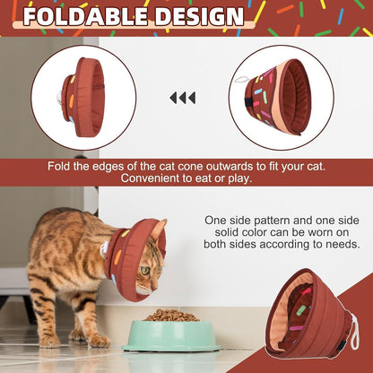KOOLTAIL Cat Cone Collar Soft, Adjustable Cat Cones to Stop Licking, Foldable Donut Water Resistant Pet Recovery Neck E Collars After Surgery, Kitten Elizabethan Collar for Small to Large Cats,Brown M - Image 9