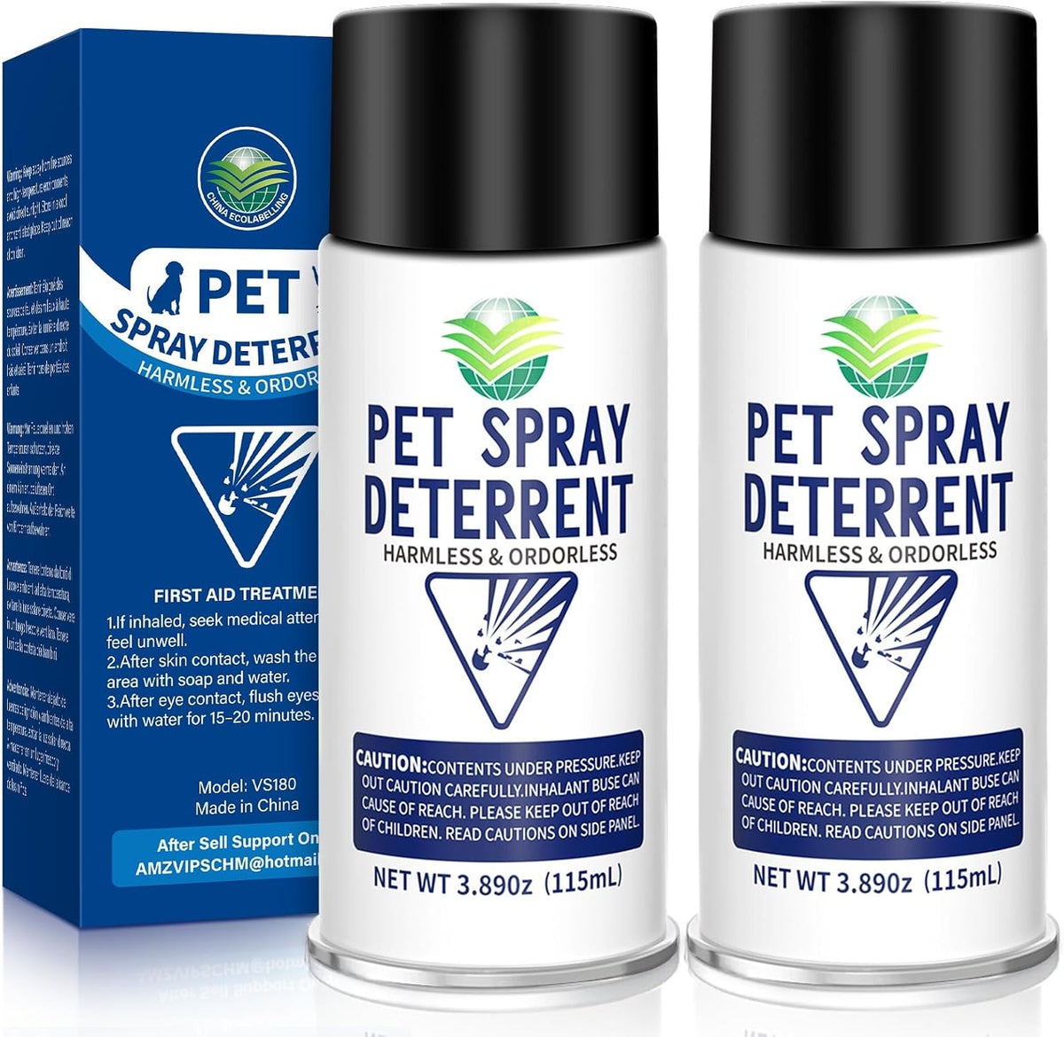 Piutezo cat deterrent spray refill two pack front packaging view