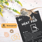 Waterproof reptile heat mat flat layout showing dimensions