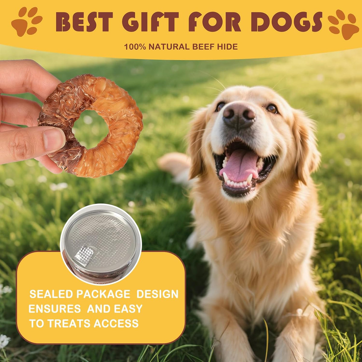 Natural dual meat flavor canine dental chews without artificial additives.