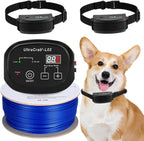 UltraCrab basic in ground pet fence front view showing transmitter box and two dog collars