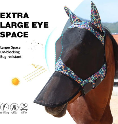 Harrison Howard fly mask side profile showing long nose
