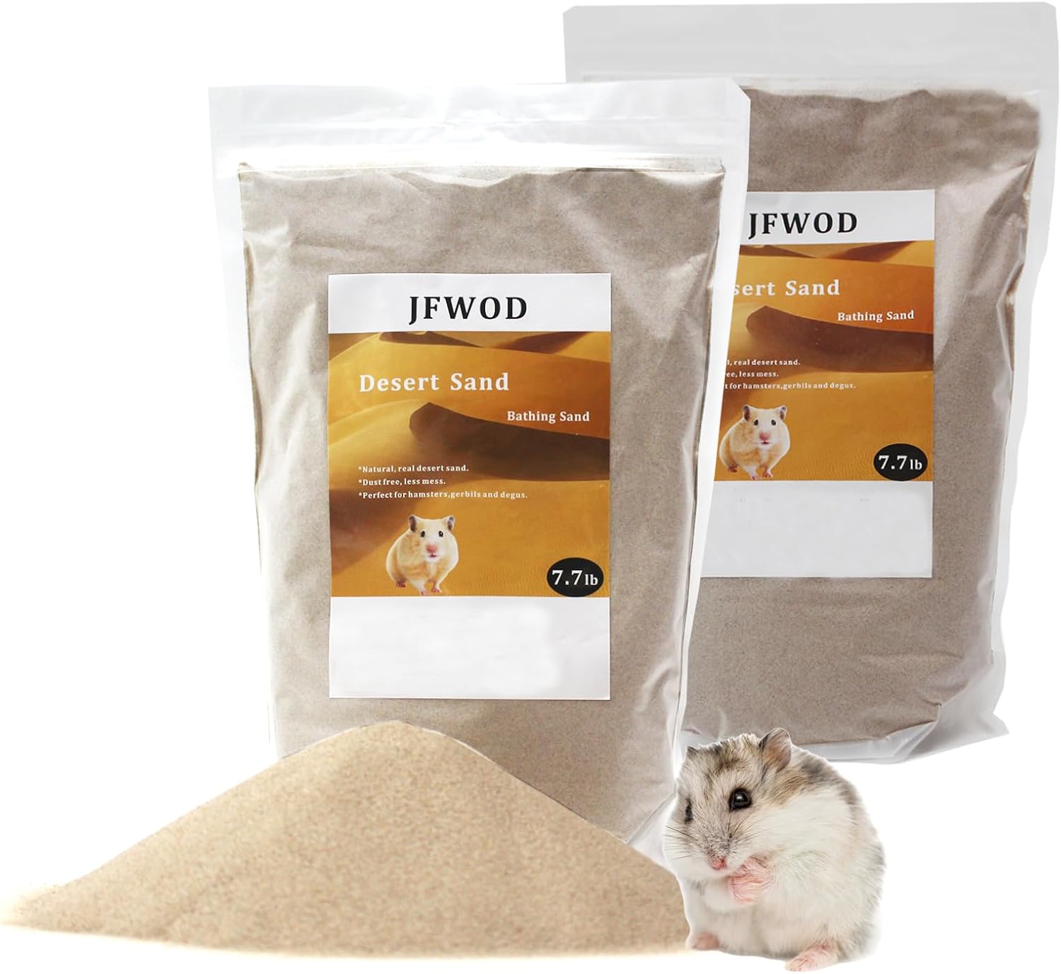 Hamster Bath Sand, 3lb Dust Free Desert Sand or Potty Litter Sand for Hamster Chinchillas Gerbil Syrian Mice Small Animals(Beige) - Image 10