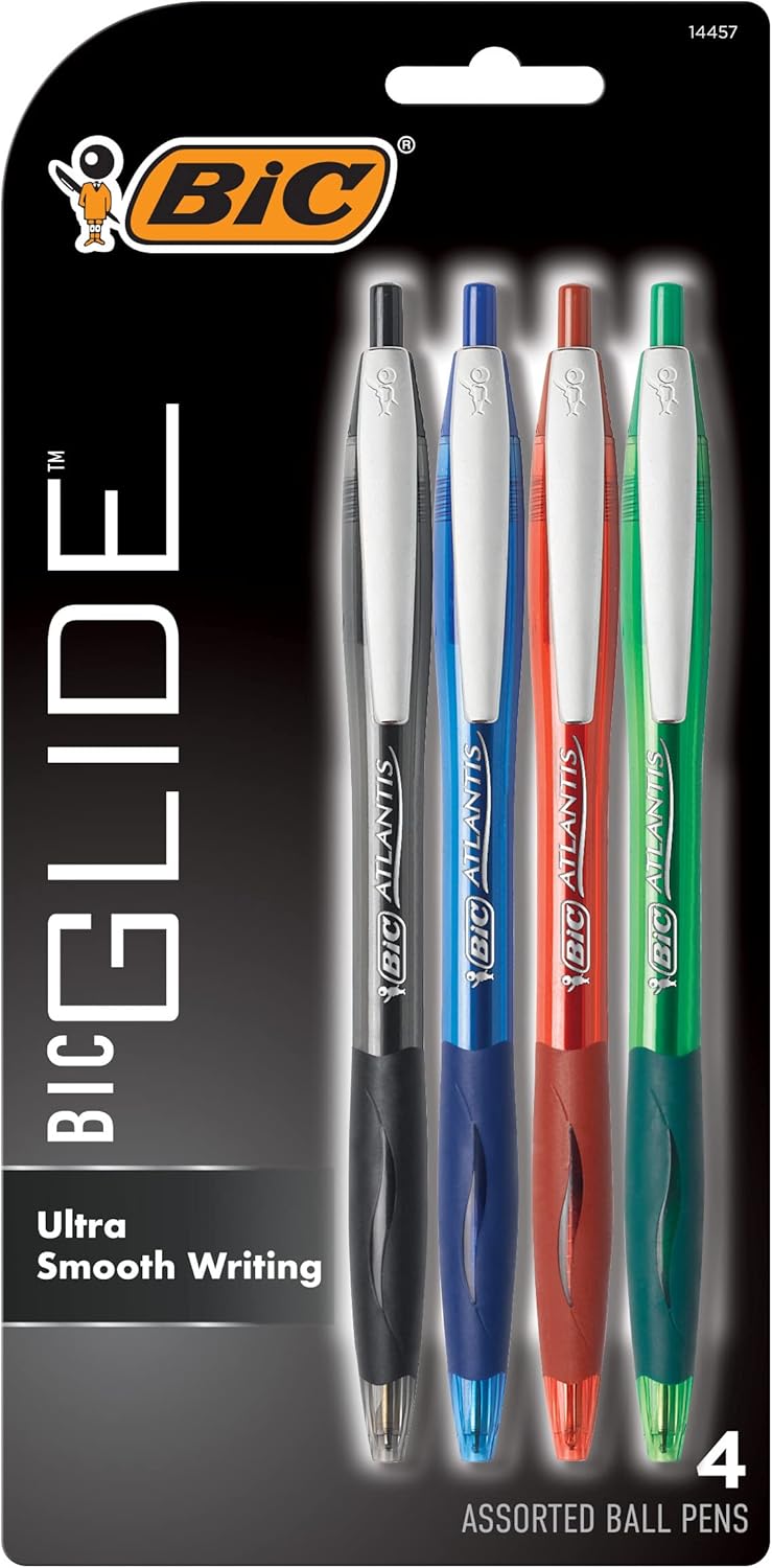 BIC Glide Blue Retractable Ballpoint Pens, Medium Point (1.0mm), 2-Count Pack, Ultra Smooth Writing Blue Pens - Image 8