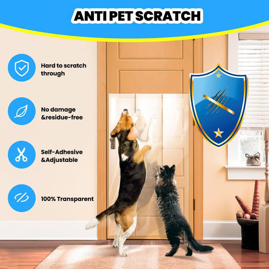 Petslucent anti scratch tape applied to a fabric sofa