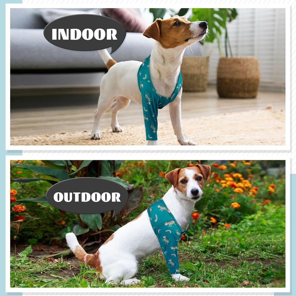 Washable surgical recovery suit leg cover for large breed dogs side angle view