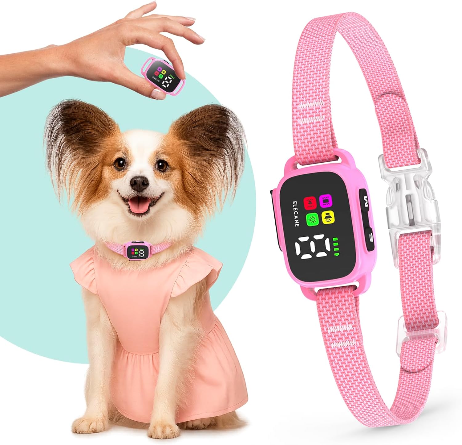 Tiny Bark Collar for Small Dogs 5-15 lbs and Puppies - No Shock Anti Barking Collar - Rechargeable Smart Collar for Dog Training with 7 Sensitivity Levels and 3 Beep&Vibration Modes (Black) - Image 12