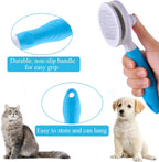Cat being gently groomed with the eMMiuss soft slicker brush