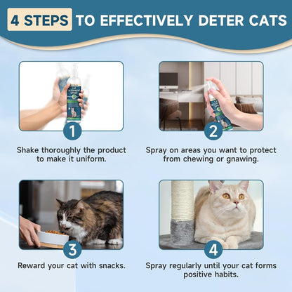Natural plant extract cat scratch deterrent spray close up look